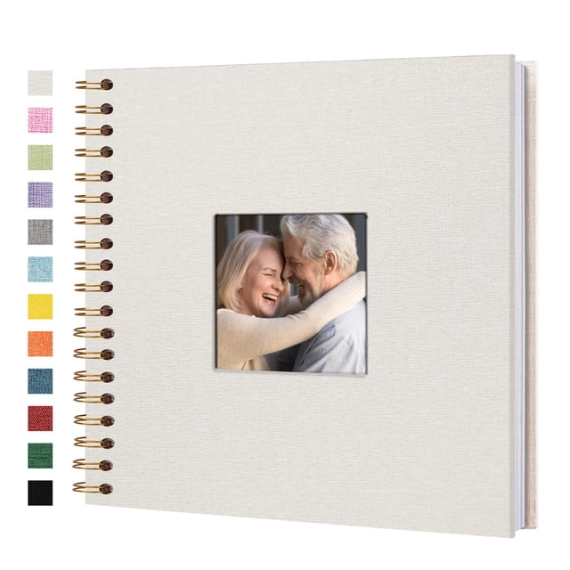 Álbum de fotos Yopih, 25 x 25 cm, funda de lino, 40 páginas