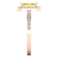 thumbnail image 3 of 1.92 ct Emerald Cut Simulated Yellow Diamond Solitaire with Simulated Diamond Accents 18K Rose Gold Womens Engagement Ring, 3 of 5