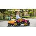 thumbnail image 3 of TOKTOO 24V Powered Ride on Tractor Max 4.3Mph w/ EVA Tires, Tippable Trailer, Remote Control, Tractor Ride on Toy for Kids-Pink, 3 of 16
