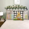 thumbnail image 4 of Buffalo Plaid Easter Pillow Covers 16x16 Set of 4 Easter Decorations Bunny Eggs Bird Nest Throw Pillow Covers Square Linen Pillowcase Happy Easter Throw Cushion Case for Home Sofa Couch, 4 of 6