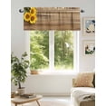 thumbnail image 6 of Retro Valances for Windows Sunflowers Rustic Wood Grain Texture Pastoral Style Valance Rod Pocket Short Window Treatments Curtains for Kitchen Bathroom Living Room Bedroom, 60 x 18 Inch, 6 of 7