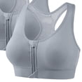 thumbnail image 4 of Sentmoon Women’s Bra Plus Size Sports Bra 4 Pack Front Zipper Sports Bra Underwire Support Breathable Soft Stretch Back Gather Design Secure Fit Workout Running Gym Active Bra for Training, 4 of 8