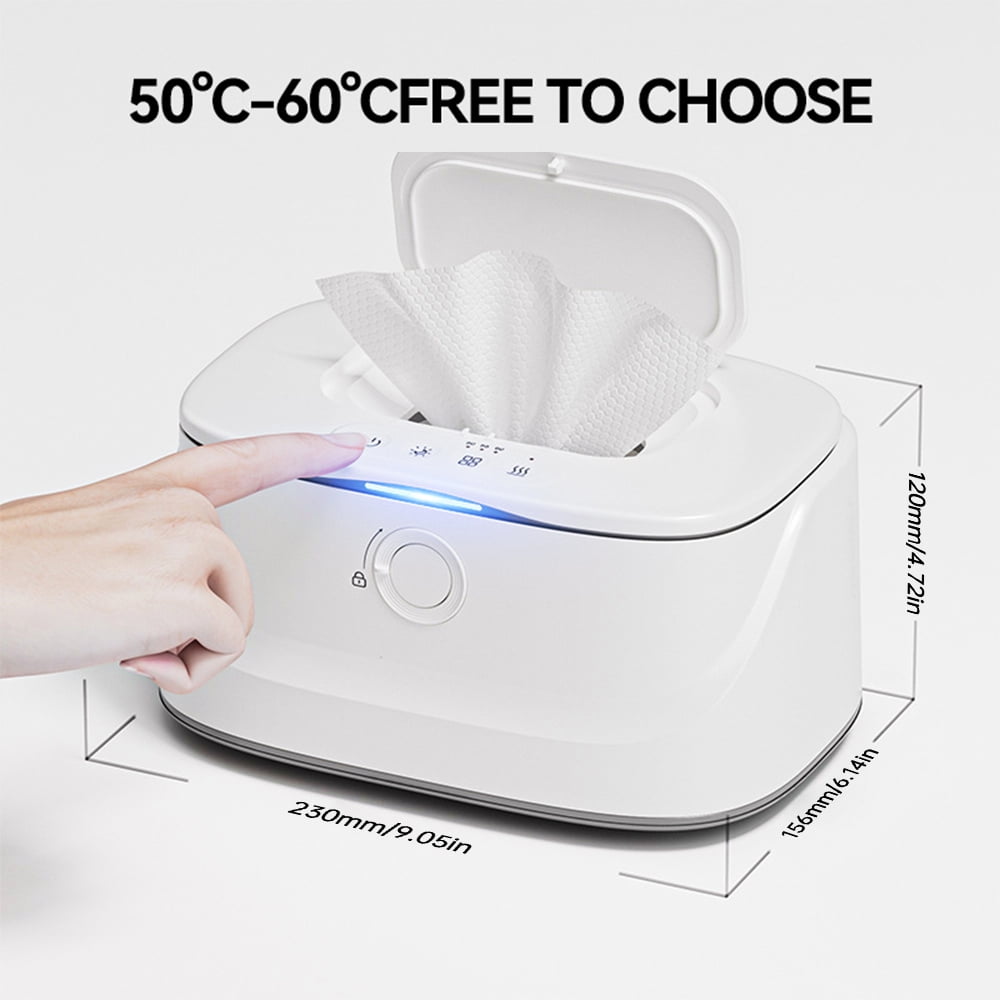 Wipe Warmer and Baby Wet Wipes Dispenser | Wipes Warmer for Newborn Baby Fast Heating | USB Portable Wipe Warmer with Light | Wet Wipes Dispenser for Bathroom | Travel Wipe Warmer 3 Temperature