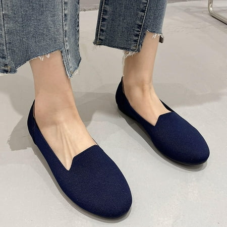 

Women S Shoes Tawop Blue Comfort Shoes Flats Round Toe Pull-On Ladies Mesh Shoes 38(Us:6.5)