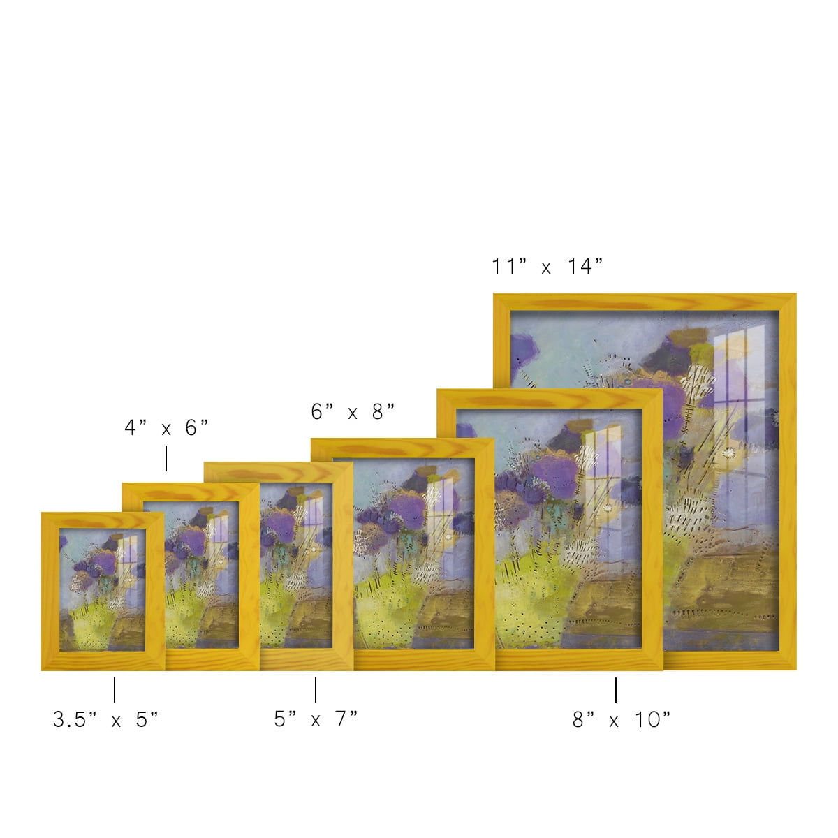 Blumen I -Framed Print w/glass-Sunflower Yellow