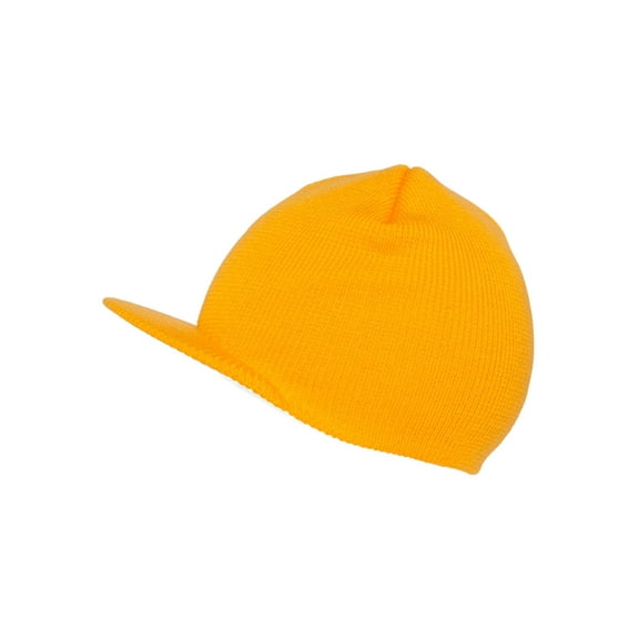New Blank Cuffless Beanie Visor, Mustard