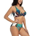 thumbnail image 2 of Wukai Sea Turtle in Coral Women's Bikini Set Two Piece,wimsuit High Waisted V Neck Twist Front Adjustable Spaghetti Straps Bathing Suit-, 2 of 7
