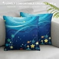thumbnail image 3 of Shiartex  Blue Mini Flower Swirl Print Throw Pillow Covers Home Decor Living Room Dormitory College Bed Couch Sofa, 3 of 5