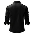 thumbnail image 3 of Lumtrix Mens Business Dress Shirts Long Sleeve Casual Button Down Shirt Formal Inner Collar Contrast Shirt for Men Wedding with Pocket Black 3XL, 3 of 3