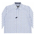 thumbnail image 3 of Camisa George para Hombre Manga Larga Diseño Cuadrados Corte Fit Regular Azul Talla G, 3 of 4
