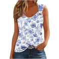 thumbnail image 2 of Up to 65% Off!Womens Summer Tank Tops 2024 Plus Size Sexy Fashionable Casual Printed Camisole Metal Round Neck Top, 2 of 5