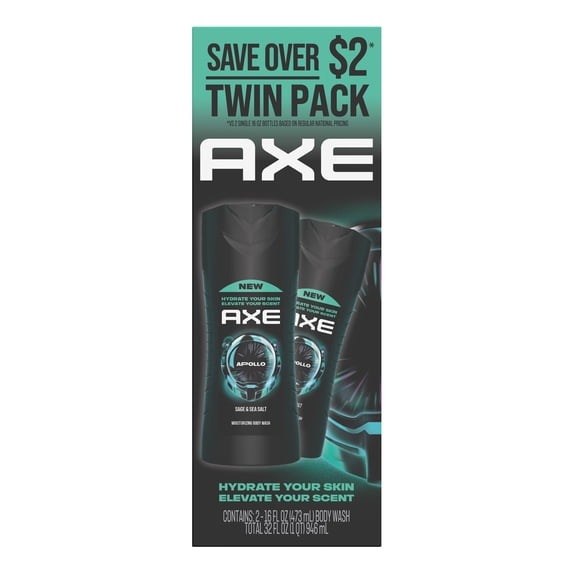 AXE Moisturizing Body Wash Apollo Paraben-Free & Sulfate-Free, 16 fl oz Twin