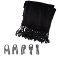 thumbnail image 2 of Pashmina larga fina Chal agradable y ligero Mascada elegantes de colores y para cualquier época del año Negro CHIC-FANTASY Bufanda para el cuello, 2 of 3