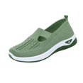 thumbnail image 2 of Aobny Slip On Shoes Womans Shoes Walking Shoes Breathable Soft Shoes Flatform Casual Shoes Shoes Stability Green Flat Heel Round Toe Casual Shoes for Women,Size 40, 2 of 5
