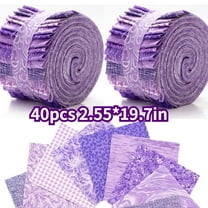 40Pcs Jelly Roll Fabric Strips for Quilting and Sewing, 2.6" x 20" Precut Fabric for DIY Crafting, Dreamy Purple Series