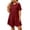 Red, variant on Sevevn Women’s Casual Ruffle Hem Dress Short Sleeve Loose Fit Babydoll Mini Dress Crew Neck Flowy Summer Dress for Vacation Beach Party Daily Wear Outfit Light Blue XXL
