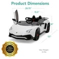 thumbnail image 7 of Best Choice Products Kids 12V Ride On Lamborghini Aventador SV Sports Car Toy w/ Parent Control, AUX Cable - White, 7 of 7