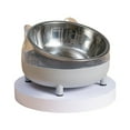 thumbnail image 1 of HLONK Bols Surélevés pour Chat en Acier Inoxydable Incliné avec Support pour Pu, 1 of 13