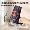 thumbnail image 5 of Flamingo Tumbler 20OZ with Handle Stainless Steel Insulated Coffee Mug Cup Leak Resistant Double Wall Vacuum Design Perfect Gifts for Women Girls on Birthday Christmas Summer, 5 of 6