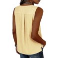 thumbnail image 6 of RQYYD Womens Sleeveless Asymmetric Neck Tops Casual Striped Blouses Button Front Tank Tee Shirts Daily Clothes, 6 of 6