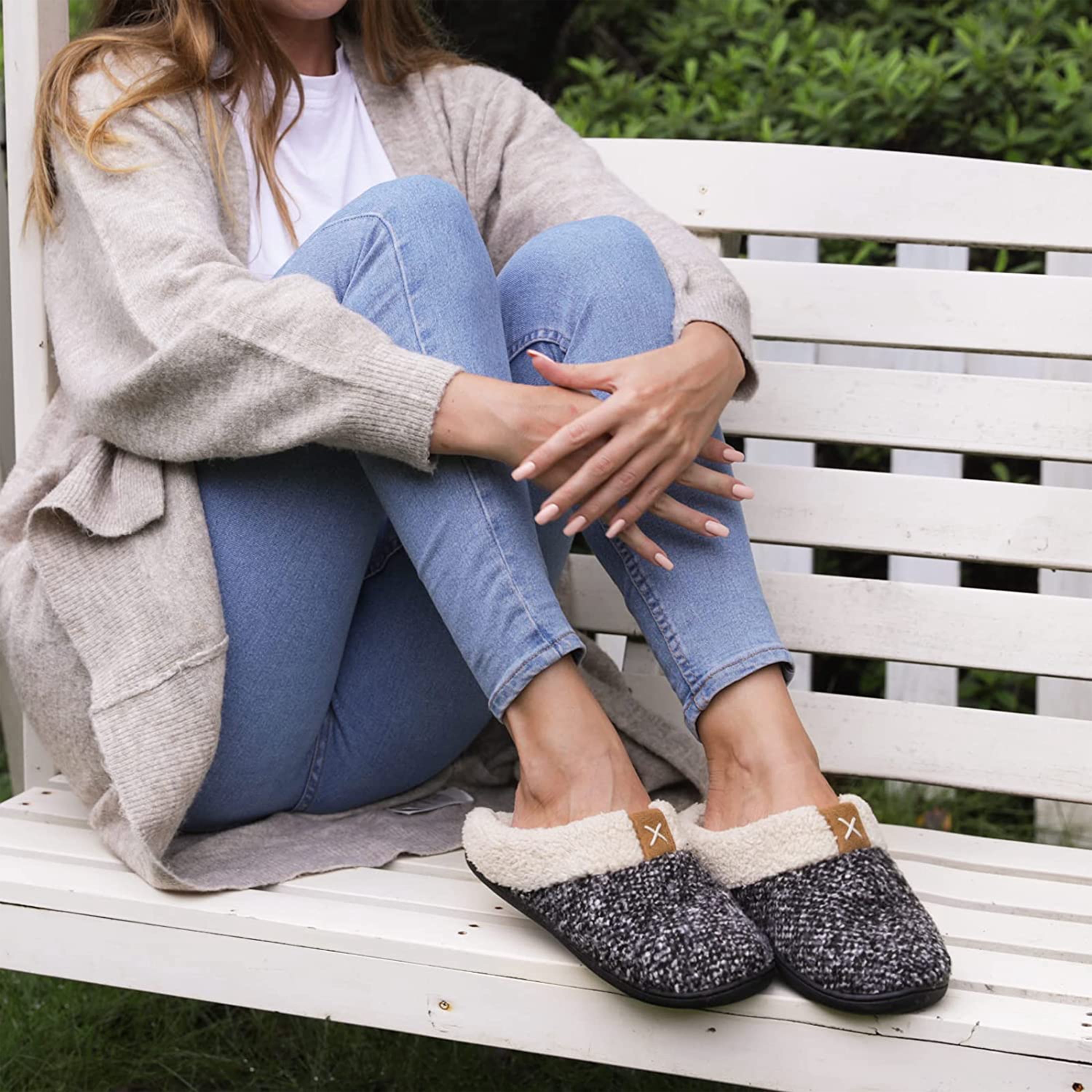 RockDove Women's Knit Sherpa Lined Slipper