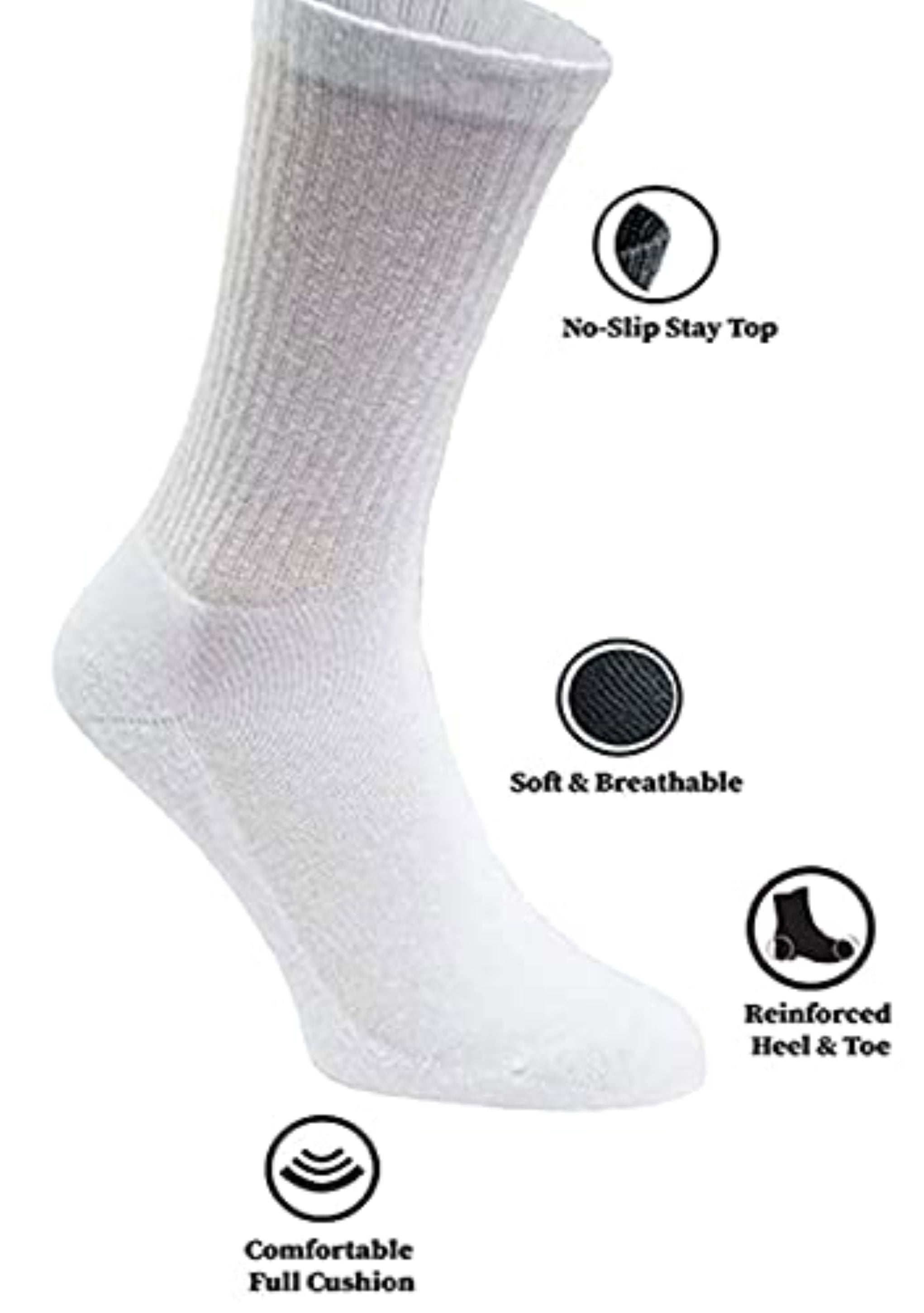 Trail maker Men’s Crew Socks,100 Pairs Bulk, Moisture-Wicking Crew Socks for Men size 10-13, Heat & Cold Resistant, Bulk Men’s Socks for Work, Everyday Wear & Homeless Donation