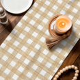 thumbnail image 3 of Table Runners 36 Inches Long Dress Scarves, Orange Farmhouse Check Farmhouse Kitchen/Dining Table Decor Table Runner, Short Coffee Tablerunners, Buffalo Plaid Boho Vintage Rustic 13x36 Inch, 3 of 9