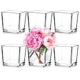 thumbnail image 1 of Set de jarrones de cristal Comrzor Square 12,7 x 12,7 x 12,7 cm, transparentes (6 unidades), 1 of 7