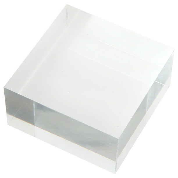 Plymor Clear Polished Acrylic Square Display Block, 1.5" H x 3" W x 3