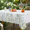 thumbnail image 3 of Spring Summer Tablecloths 60 x 120 Inch, Waterproof Green Leaves Table Cloth Rectangular, Washable Pastoral Tablecloth Spillproof Farmhouse Table Cover for Picnic, Indoor Outdoor Dining, 3 of 6
