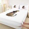 thumbnail image 3 of Homewish Boys Girls Kawaii Black Ribbon Bow 4pcs Bed Sheets,Animal Leopard King Sheets,Woodland Safari Cheetah Super Cozy Sheet Set,Breathable Home Decor, 3 of 7