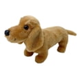 thumbnail image 3 of Muñeco de perro salchicha creativo con reposacabezas y respaldo, juguete de peluche para cachorro. Marrón claro, 3 of 9