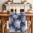 thumbnail image 2 of Table Runners 36 Inches Long Dress Scarves, Navy Blue Palm Leaves Coastal Farmhouse Kitchen/Dining Table Decor Table Runner, Short Coffee Tablerunners, Summer Tropical Botanical 13x36 Inch, 2 of 9