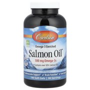 Carlson Labs Norwegian Salmon Oil Softgels, 500 Mg, 180 Ct + 50 Ct