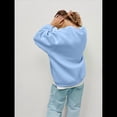thumbnail image 4 of Sudaderas de Mujer con Cuello Redondo, Forro , Suéteres Oversize, Otoño 2025, Blusas Bonitas, Ropa Preppy Estilo-M XL, 4 of 8