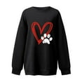 thumbnail image 3 of Valentines Womens Crewneck Sweatshirt Oversized Love Heart Graphic Hoodless Sweatshirt Off Shoulder Long Sleeve Pullover Tops Valentine's Day Festival Clothing Women's Pullover Sweatshirt, 3 of 3