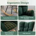 thumbnail image 3 of Nursery Rocking Chair Teddy Fabric Upholstered Glider Rocker Rocking Accent Chair Padded Seat with High Backrest Armchair Comfy Side Chair for Living Room Bedroom(Green Teddy), 3 of 13