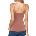 thumbnail image 4 of Juniors Solid Plain Adjustable Spaghetti Strap Layering Cropped Camisole Tank Top (Toffee, M), 4 of 4