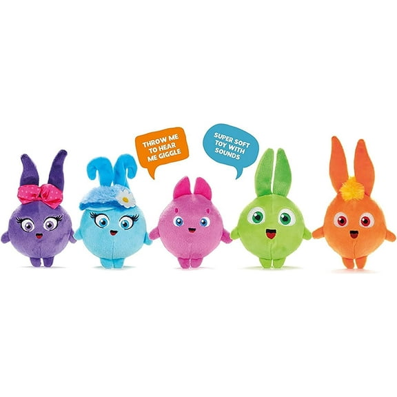 Cyinyin 5 PCS Sunny Bunnies Plush Toys Easter Bunny Plush Easter Basket Stuffers Easter Decorations for Easter Party Home Office Desktop Decoration