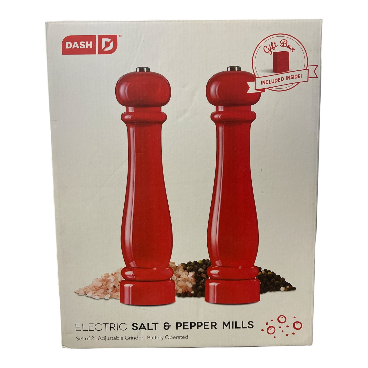 Dash BatteryOperated Salt & Pepper Mill Gift Set with Gift Box Packaging