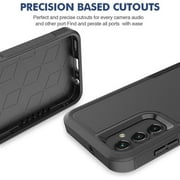 TJS for Samsung Galaxy A16 5G Phone Case, with Tempered Glass Screen Protector, Heavy Duty Rugged Shockproof Full Body Protection Cover for Galaxy A16 5G (Black)