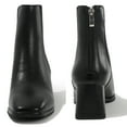 thumbnail image 3 of DADAWEN Women's Chelsea Boots Low Heel Chunky Fashion Ankle Boots Black 6 US, 3 of 5
