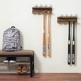 thumbnail image 3 of MyGift 2 Piece Wall-Mounted Burnt Wood Baseball Bat Rack and Ball Storage Shelf, 3 of 5