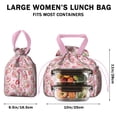 thumbnail image 5 of Strawberry Princess Pattern Drawstring Lunch Bag Women - Drawstring Lunch Bag Insulated for Work Office - Stain-Resistant Large Lunchbags for Women with Multi-Pockets, 5 of 6