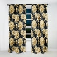 thumbnail image 2 of Designart "Opulent Navy Gold Damask VI" Damask Curtain Panels, 2 of 6
