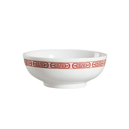 

Red Gate Soup Bowl 84 Oz. 9-1/4 Dia. X 3-1/4 H Porcelain White Red Rim 8 packs