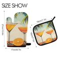 thumbnail image 2 of Yayeee Oven Mitts and Pot Holder Set of 4 Heat Resistant Kitchen Gloves Baking Hot Pad, Mid Century Glasses, 2 of 5
