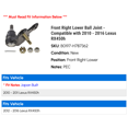 thumbnail image 2 of Front Right Lower Ball Joint - Compatible with 2010 - 2016 RX450h 2011 2012 2013 2014 2015, 2 of 2