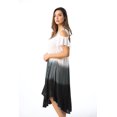 thumbnail image 3 of Riviera Sun Womens Cold Shoulder Ombre Tie-Dye Sundress  Lightweight Casual Beach Dress & Swimsuit Cover-Up (Black / White, Small), 3 of 4