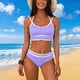 thumbnail image 5 of Traje de baño tankini de cintura alta dividido para mujer, color sólido, conservador y moderno, traje de baño de dos piezas para mujer, trajes de baño tankini para mujer, traje de baño de 2 piezas par, 5 of 7